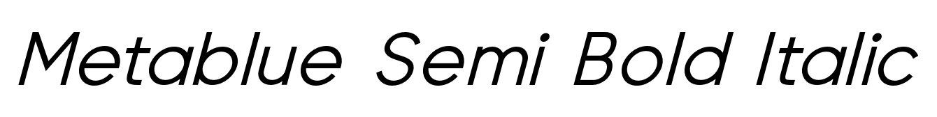 Metablue Semi Bold Italic